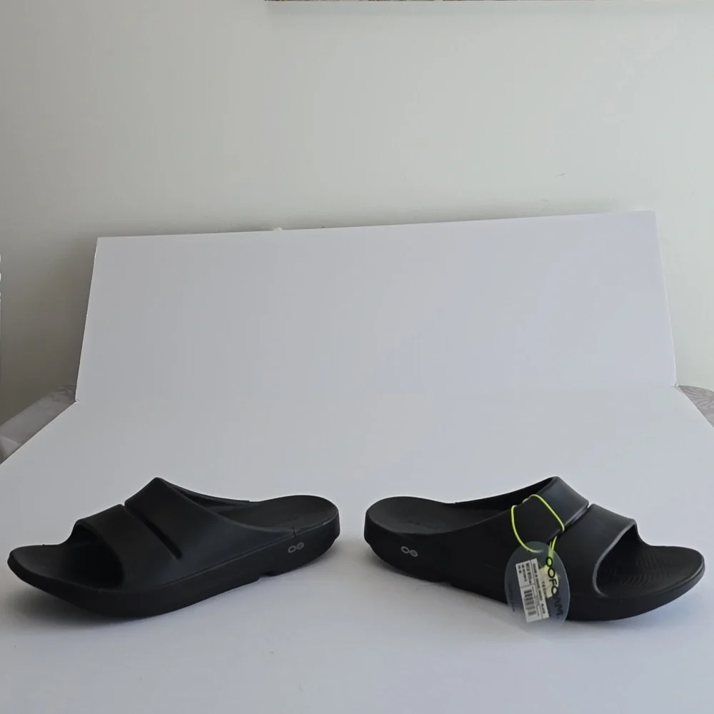 NWT OOFOS Oofoam Ooahh Slide Sandal Unisex Black Size Men 13 Women 15